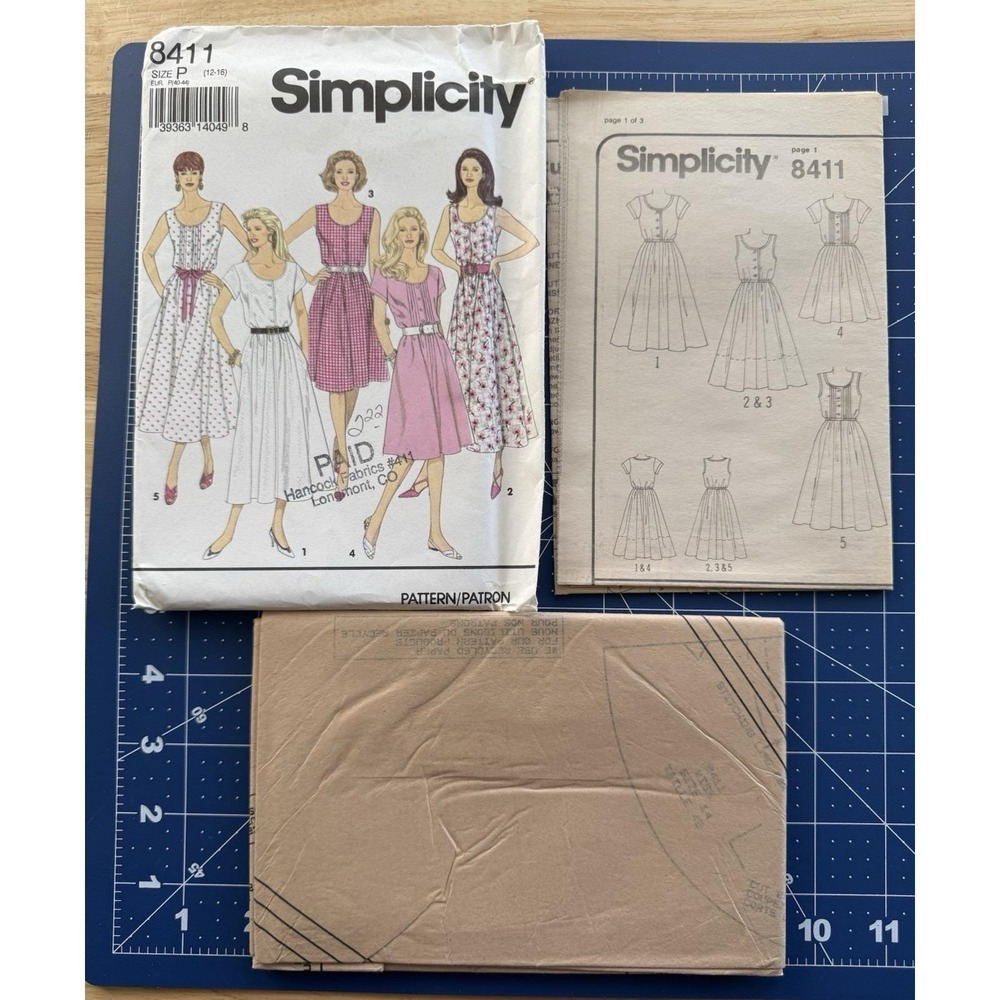 VTG‎ Summer Dress In 2-Lengths Pattern Simplicity 8411 OOP Size 12-16 UC FF - Picture 5 of 5